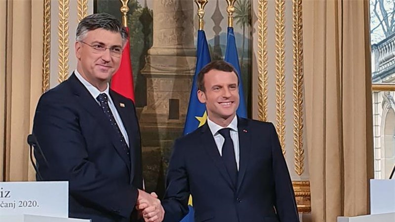 Plenković s Macronom: Uloga Hrvatske bit će poticajna, motivirajuća i podupiruća za proces proširenja EU-a